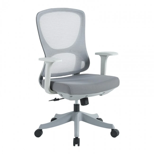 Litulo pakoworld office chair mesh fabric in grey shade 51x50.5x98/106cm