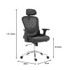 Work chair manager Mergi pakoworld black mesh 62x63x120cm