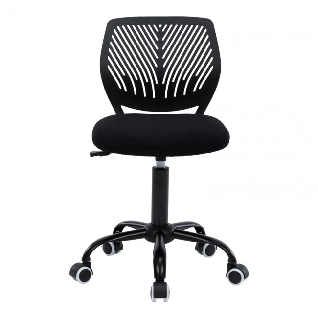 Kid&#039;s office chair Kador pakoworld fabric mesh in black color 52x52x72-84cm