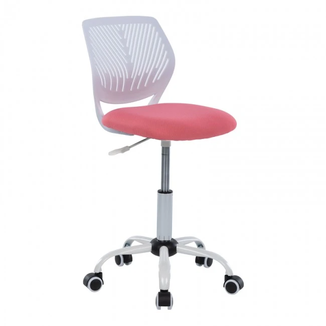 Kid&#039;s office chair Kador pakoworld fabric mesh in pink-white color 52x52x72-84cm