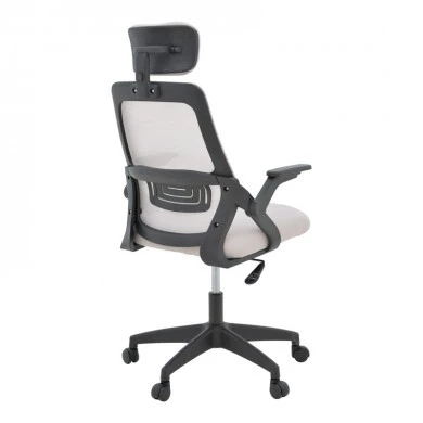 Office chair Peja pakoworld fabric mesh grey-beige and black frame 58x60x107-117cm