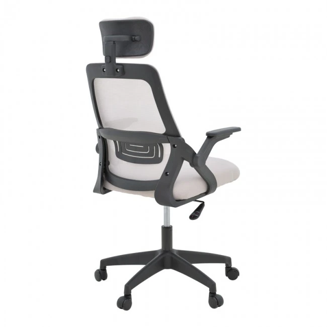 Office chair Peja pakoworld fabric mesh grey-beige and black frame 58x60x107-117cm