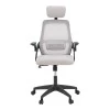 Office chair Peja pakoworld fabric mesh grey-beige and black frame 58x60x107-117cm