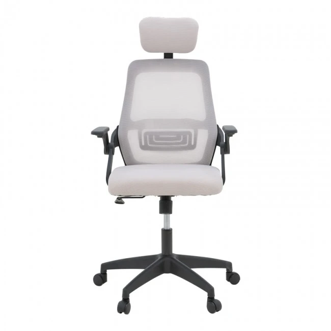 Office chair Peja pakoworld fabric mesh grey-beige and black frame 58x60x107-117cm