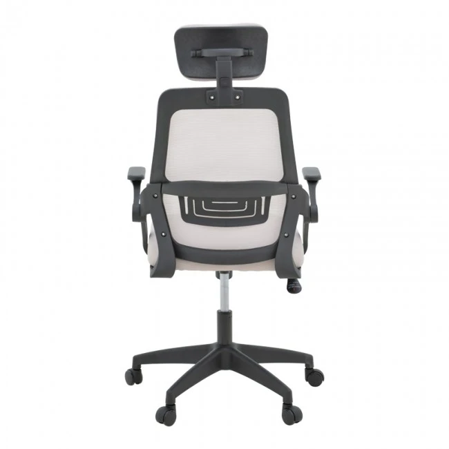 Office chair Peja pakoworld fabric mesh grey-beige and black frame 58x60x107-117cm