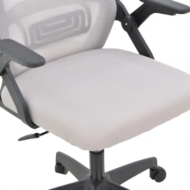 Office chair Peja pakoworld fabric mesh grey-beige and black frame 58x60x107-117cm