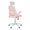 Office chair Peja pakoworld fabric mesh pink-frame white 58x60x107-117cm