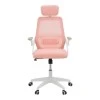 Office chair Peja pakoworld fabric mesh pink-frame white 58x60x107-117cm