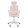 Office chair Peja pakoworld fabric mesh pink-frame white 58x60x107-117cm