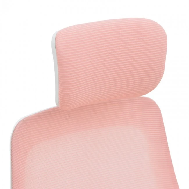 Office chair Peja pakoworld fabric mesh pink-frame white 58x60x107-117cm