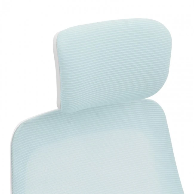 Office chair Peja pakoworld fabric mesh light blue-frame white 58x60x107-117cm