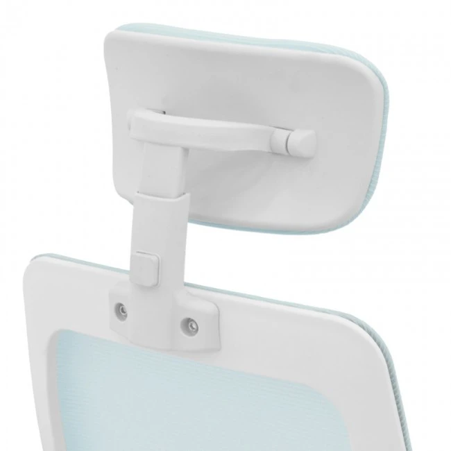 Office chair Peja pakoworld fabric mesh light blue-frame white 58x60x107-117cm