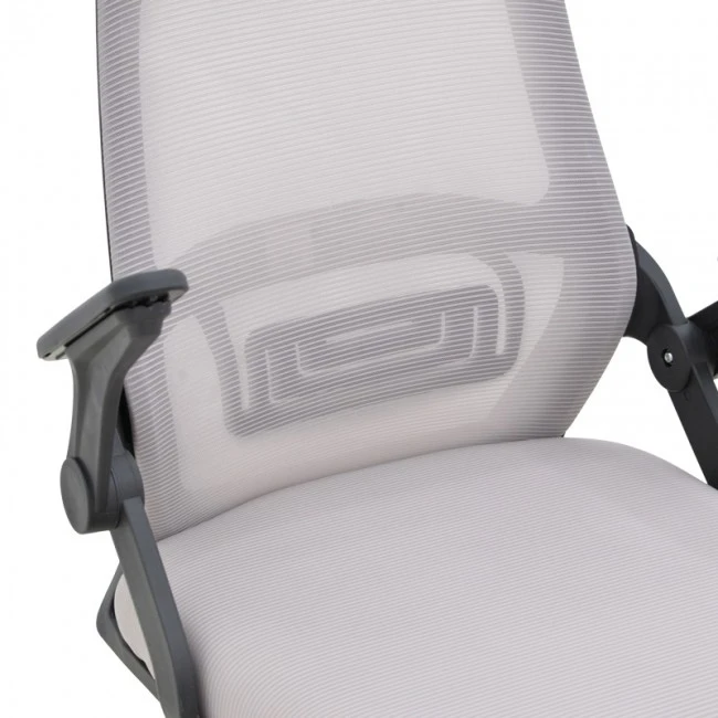 Office chair Reji pakoworld fabric mesh grey-beige and black frame 58x60x89-99cm