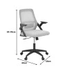Office chair Reji pakoworld fabric mesh grey-beige and black frame 58x60x89-99cm