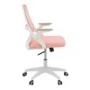 Office chair Reji pakoworld fabric mesh pink-frame white 58x60x89-99cm