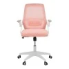 Office chair Reji pakoworld fabric mesh pink-frame white 58x60x89-99cm