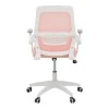 Office chair Reji pakoworld fabric mesh pink-frame white 58x60x89-99cm