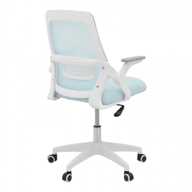 Office chair Reji pakoworld fabric mesh light blue -frame white 58x60x89-99cm