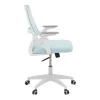 Office chair Reji pakoworld fabric mesh light blue -frame white 58x60x89-99cm