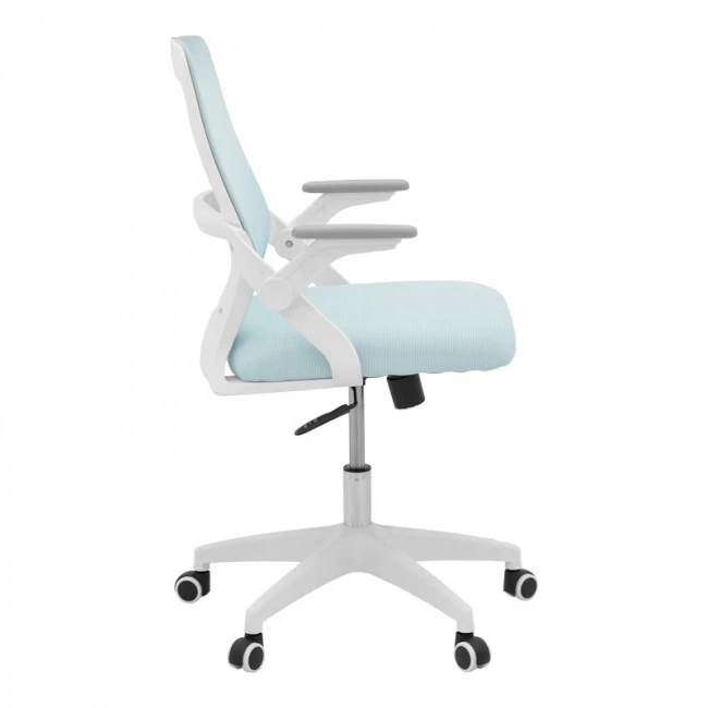 Office chair Reji pakoworld fabric mesh light blue -frame white 58x60x89-99cm