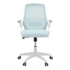 Office chair Reji pakoworld fabric mesh light blue -frame white 58x60x89-99cm