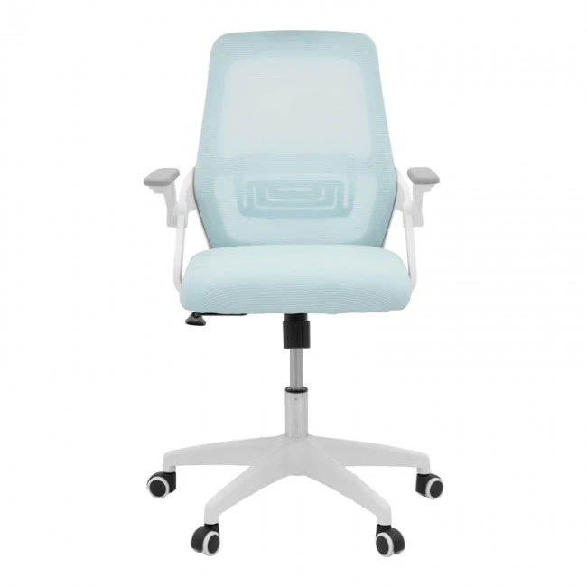 Office chair Reji pakoworld fabric mesh light blue -frame white 58x60x89-99cm