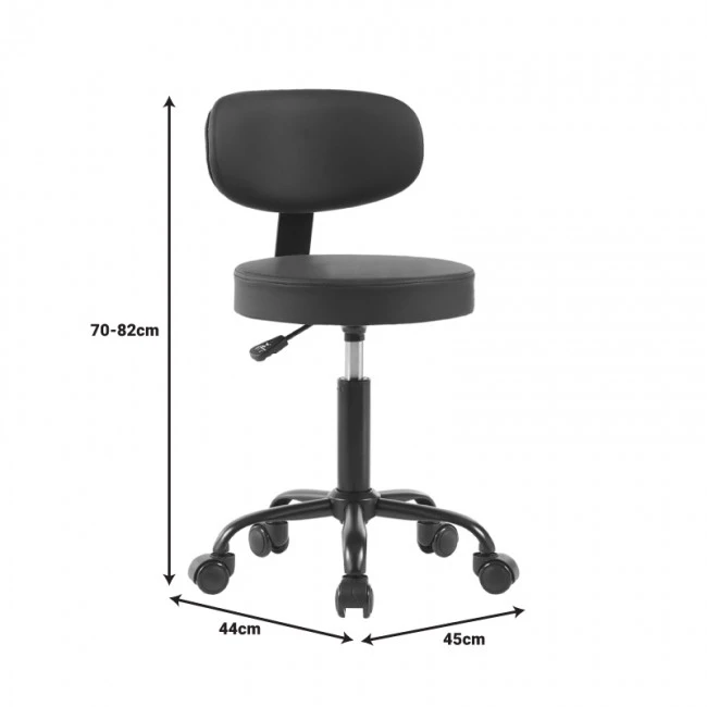 Mafeshi pakoworld pu office-work chair on wheels in black shade 45x44x70-82cm