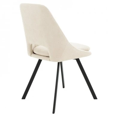Καρέκλα Initiate pakoworld ύφασμα cream-πόδι μαύρο