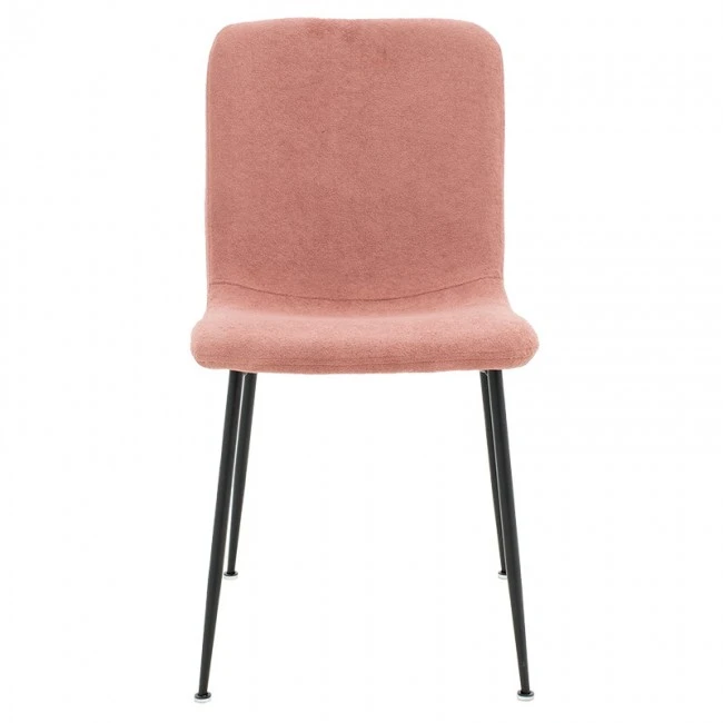 Καρέκλα Gratify pakoworld ύφασμα μπουκλέ σάπιο μήλο-πόδι μαύρο