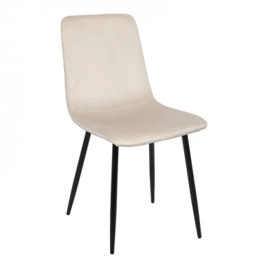 Καρέκλα Grato pakoworld ύφασμα μπεζ-πόδι μαύρο μεταλλικό 45.5x53.5x88.5εκ