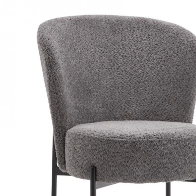 Καρέκλα Houlian pakoworld γκρι ύφασμα-πόδι μαύρο μέταλλο 44x66x89εκ