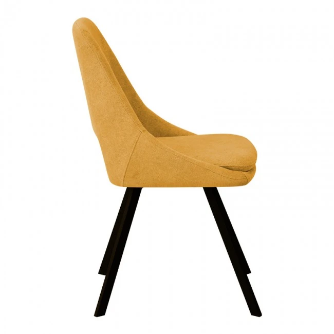 Chair Initiate pakoworld teddy fabric mustard yellow-black metal leg 48x57x85cm