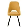 Chair Initiate pakoworld teddy fabric mustard yellow-black metal leg 48x57x85cm