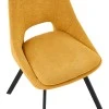 Chair Initiate pakoworld teddy fabric mustard yellow-black metal leg 48x57x85cm