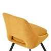 Chair Initiate pakoworld teddy fabric mustard yellow-black metal leg 48x57x85cm