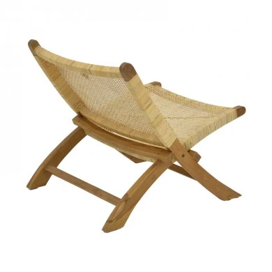 Armchair Jerenze pakoworld natural teak wood-natural rattan 65x78x68cm