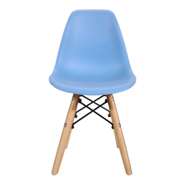 Julita chair for children pakoworld PP blue pp and natural beech wood 35x31x57.5cm
