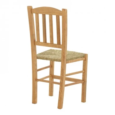 Coffee shop chair with mat Dmnir-Charchie pakoworld solid beech wood polish walnut 41x42x92cm