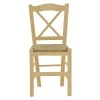 Coffee shop chair with mat Seimi-Charchie pakoworld criss cross unpainted wood 42x40x89cm