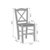 Coffee shop chair with mat Seimi-Charchie pakoworld criss cross unpainted wood 42x40x89cm