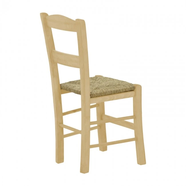 Coffee shop chair with mat Syror-Charchie pakoworld unpainted wood 42x40x89cm