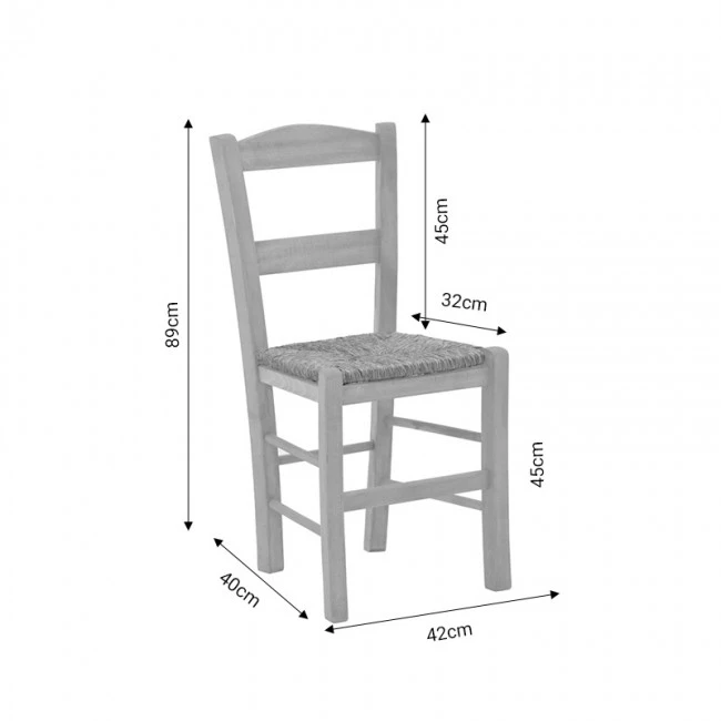 Coffee shop chair with mat Syror-Charchie pakoworld walnut wood 42x40x89cm