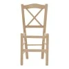 Coffee shop chair Seimi pakoworld criss cross unpainted wood 42x40x89cm