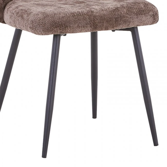 Καρέκλα Karg pakoworld καφέ ύφασμα-πόδι μαύρο μέταλλο 57x62x80εκ