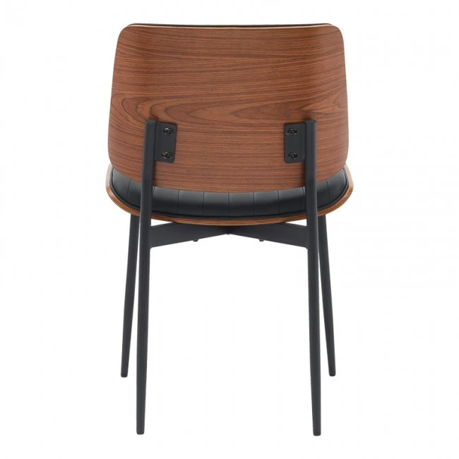 Chair Kathy pakoworld black pu-walnut metal 51x58x81cm