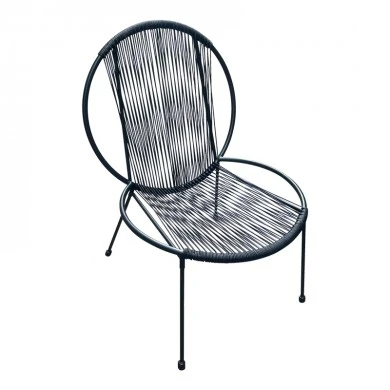 Garden chair Dapper pakoworld black metal-pe black 64.5x71x92.5cm