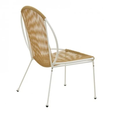 Dapper chair pakoworld metal white- pe natural 64.5x71x92.5cm