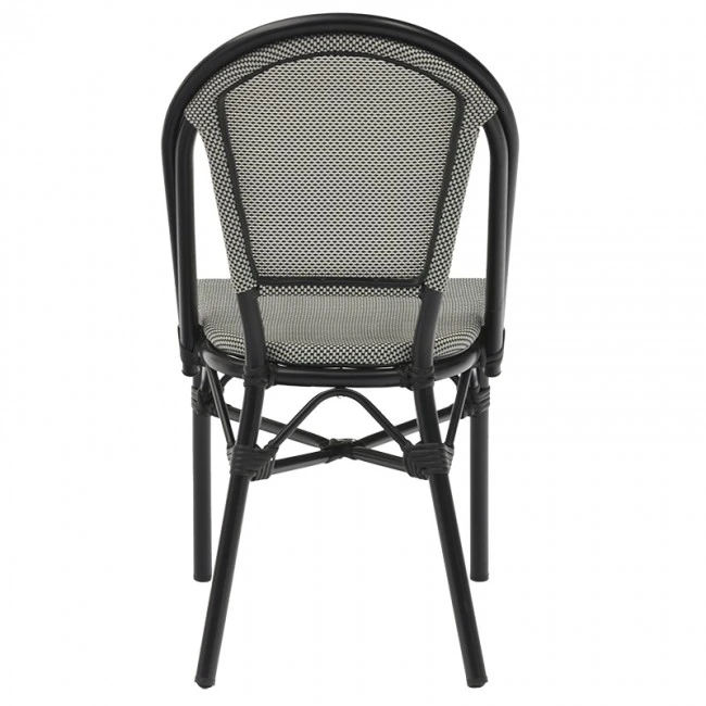 Garden chair Paris pakoworld aluminum black-textilene black and white