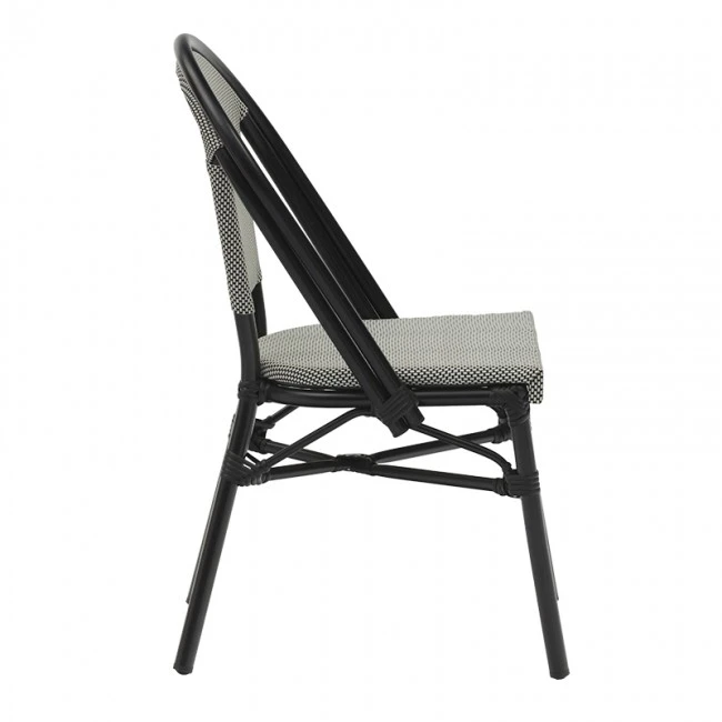 Garden chair Paris pakoworld aluminum black-textilene black and white