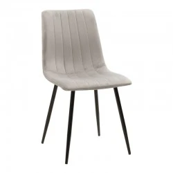 Καρέκλα Noor pakoworld γκρι βελούδο με πόδι μετάλλου σε μαύρη απόχρωση 44x53x86εκ Καρέκλα Noor pakoworld γκρι βελούδο με πόδι μετάλλου σε μαύρη απόχρωση 44x53x86εκ